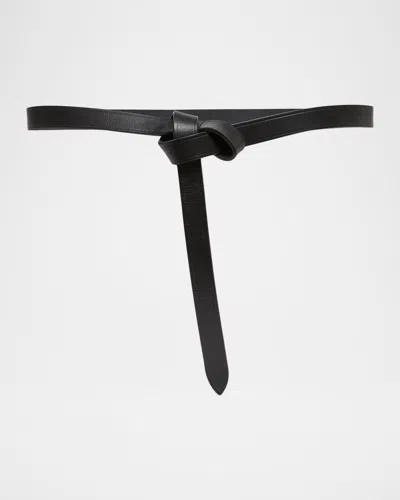 Isabel Marant Kirka Leather Pull-through Belt In Black