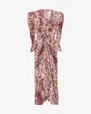 Isabel Marant Midikleid Albini Aus Einem Seidengemisch In Purple-ecru