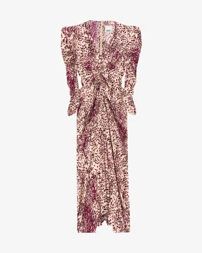 Isabel Marant Kleid Albini In Purple/neutrals