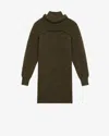Isabel Marant Hilde Wool Mini Dress In Dark Khaki