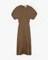 Isabel Marant Drawstring Waist Sleeveless Mini Dress In Burgundy Cotton In Bronze