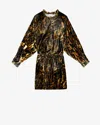 Isabel Marant Lassie Velvet Printed Mini Dress In Leopard