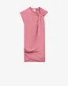 Isabel Marant Front Bow Crewneck Top With Knot Detail In Antique Pink
