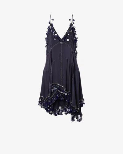 Isabel Marant Ludna Sequin-embellishment Mini Dress In Blue