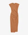 Isabel Marant Nadela Side-split Draped Midi Dress In Brown