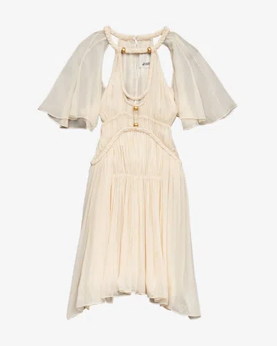 Isabel Marant Knee Length Dress Featuring Braided Detailing In White