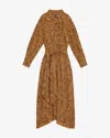 Isabel Marant Samantha Asymmetric Printed Stretch-silk Crepe De Chine Shirt Dress