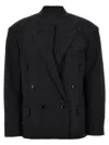 Isabel Marant Klero Oversized Double-breasted Wool-twill Blazer In Gray