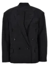 Isabel Marant Klero Oversized Double-breasted Wool-twill Blazer In Gray