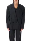 Isabel Marant Klero Double-breasted Grain De Poudre Wool-blend Blazer In Grey