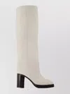 Isabel Marant Knee High Block Heel Leather Boots In Animal Print