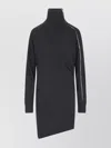 Isabel Marant Black Wool Blend Zip Knit Dress In Grey