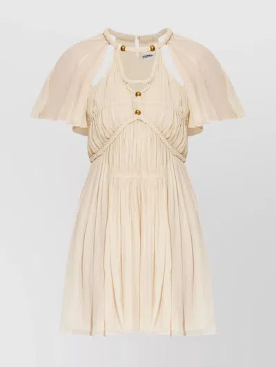 Isabel Marant Knee Length Dress Featuring Braided Detailing In White