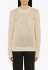 Isabel Marant Recycled Polyester Ecru Crew-neck Jumper In Beige