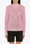 Isabel Marant Knitted Crewneck Sweater In Pink
