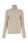 Isabel Marant Melange Sand Nylon Blend Malo Sweater In Beige