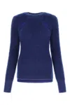 Isabel Marant Alford Cutout Layered Fuzzy Knit Sweater In Blue