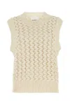 Isabel Marant Faye Zigzag Open Knit Sleeveless Sweater In White