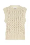 Isabel Marant Faye Zigzag Open Knit Sleeveless Sweater In White