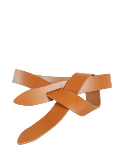 Isabel Marant Knotted Leather Belt In Brown