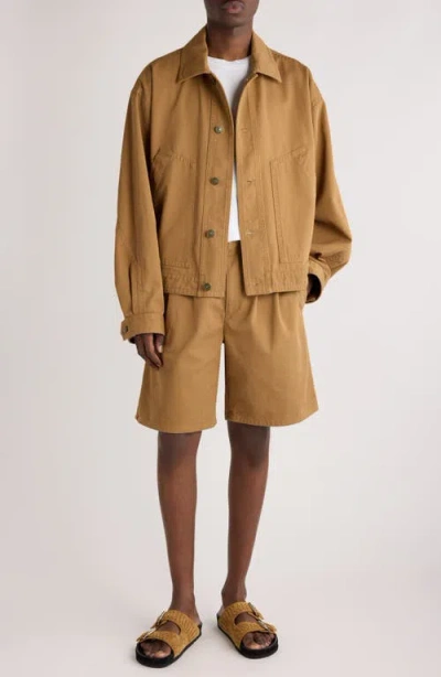 Isabel Marant Kostino Cotton Twill Bermuda Shorts In Toffee