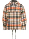 Isabel Marant Multicolor Virgin Wool Blend 'kurt' Coat In Orange