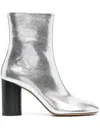 Isabel Marant 90mm Leather Boots In Silver