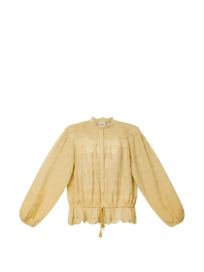Isabel Marant Lace-detail Blouse In Gold
