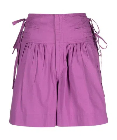 Isabel Marant Lace-detail Cotton Shorts In Pink