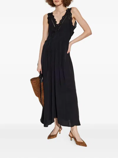 ISABEL MARANT LACE-INSERT PLEATED DRESS