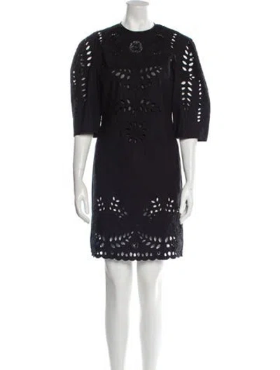 Pre-owned Isabel Marant Lace Pattern Knee-length Dress In Black