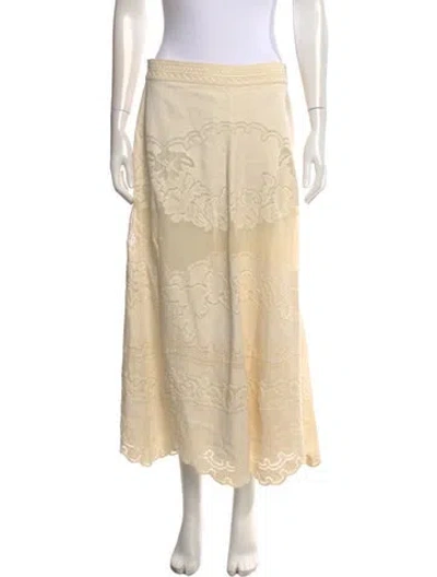 Pre-owned Isabel Marant Lace Pattern Long Skirt In Neutrals