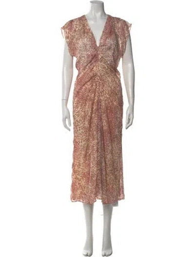 Pre-owned Isabel Marant Lace Pattern Midi Length Dress In Neutral