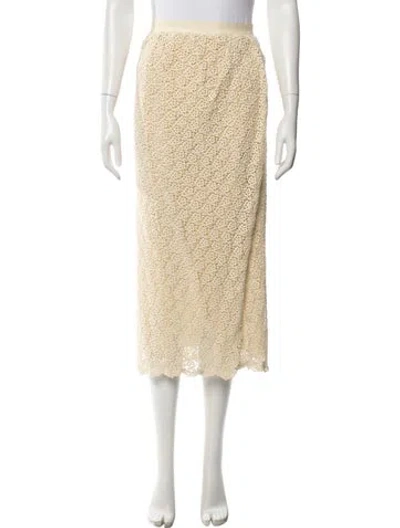 Pre-owned Isabel Marant Lace Pattern Midi Length Skirt In Neutrals