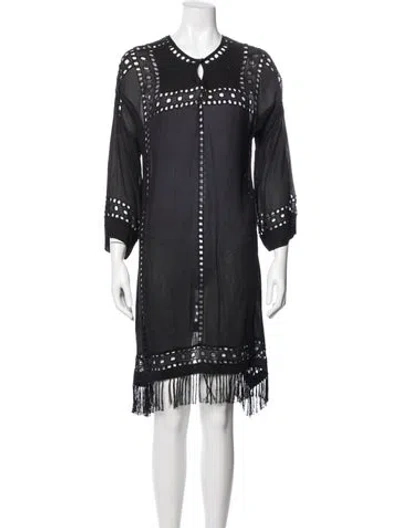 Pre-owned Isabel Marant Lace Pattern Mini Dress In Black