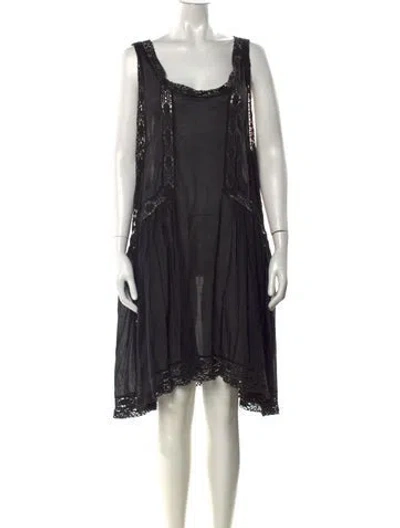 Pre-owned Isabel Marant Lace Pattern Mini Dress In Black
