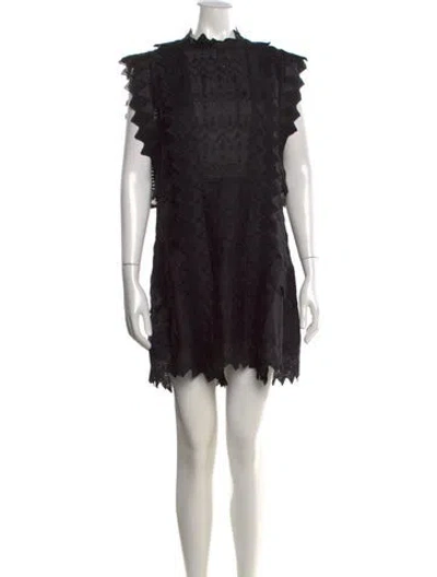 Pre-owned Isabel Marant Lace Pattern Mini Dress In Blue
