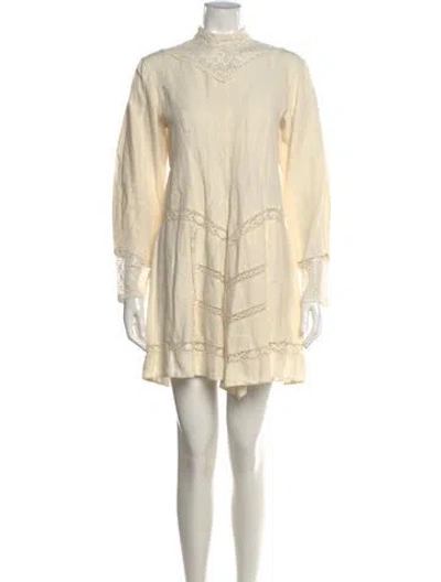Pre-owned Isabel Marant Lace Pattern Mini Dress In Neutral