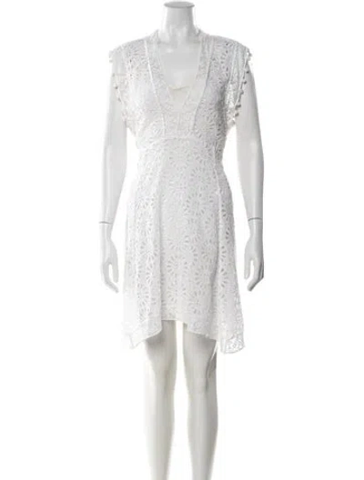 Pre-owned Isabel Marant Lace Pattern Mini Dress In Neutrals