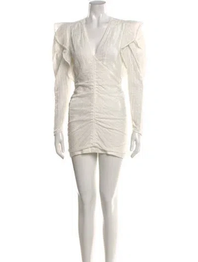 Pre-owned Isabel Marant Lace Pattern Mini Dress In White