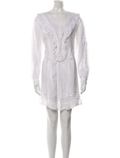 Pre-owned Isabel Marant Lace Pattern Mini Dress In White