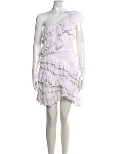 Pre-owned Isabel Marant Lace Pattern Mini Dress In White