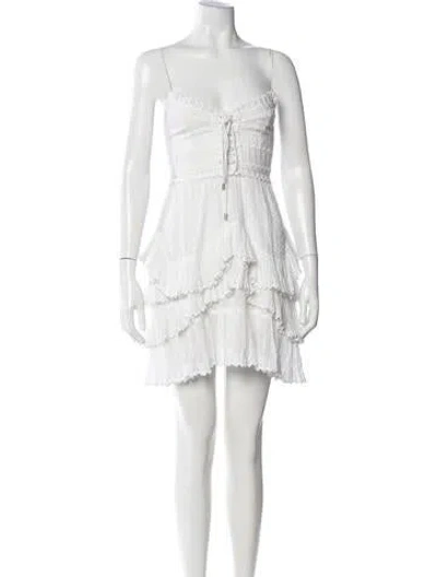 Pre-owned Isabel Marant Lace Pattern Mini Dress In White