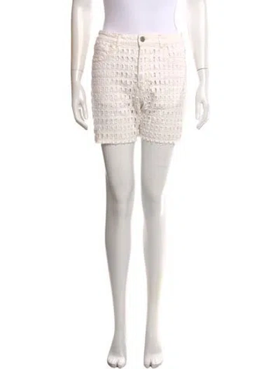 Pre-owned Isabel Marant Lace Pattern Mini Shorts In White