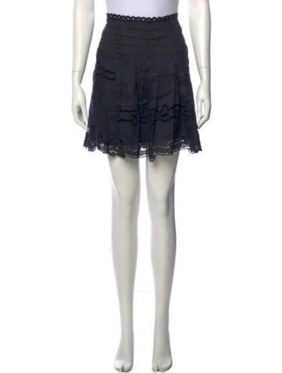 Pre-owned Isabel Marant Lace Pattern Mini Skirt In Black