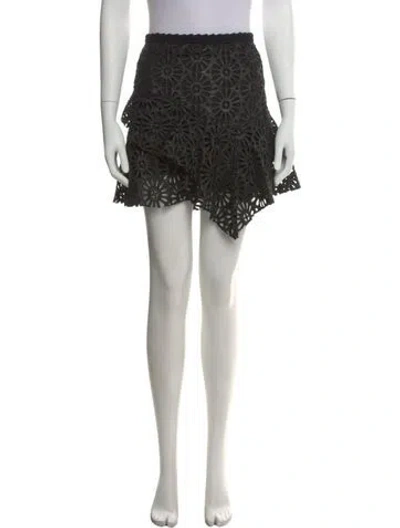 Pre-owned Isabel Marant Lace Pattern Mini Skirt In Black