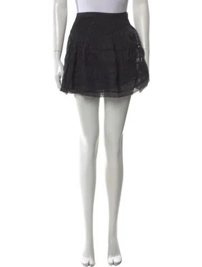 Pre-owned Isabel Marant Lace Pattern Mini Skirt In Black