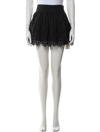 Pre-owned Isabel Marant Lace Pattern Mini Skirt In Black