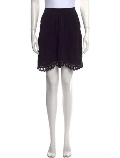 Pre-owned Isabel Marant Lace Pattern Mini Skirt In Black