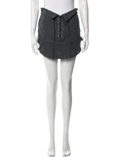 Pre-owned Isabel Marant Lace Pattern Mini Skirt In Gray